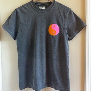 Ascot + Hart Gray T-Shirt with Pink Accent